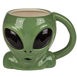 Out of the blue 78/8314 Alien Mug, Earthenware, Green, 15 x 12 cm