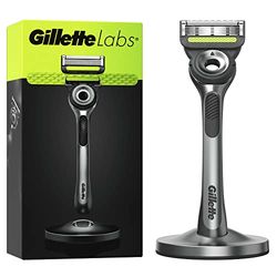 GilletteLabs With Exfoliating Bar Scheersysteem, Voor Mannen, 1 Handvat - 1 Navulmesje, Inclusief Premium Magnetische Houder, Van Gillette