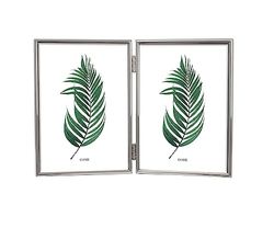 Inov8 Framing Tarnish Resistant Silver Plated Picture Frame - Thin Edge Double Frame Design for Two Photos 7x5 Inch (18x12cm)