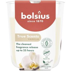Bolsius - True Scents - Vanille - Ivoire - Lot de 6 Bougies Parfumées - 8 x 7 cm - Durée de combustion: 25 heures - Avec extraits naturels - Cire végétale naturelle - Sans huile de palme