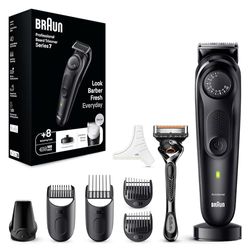 Braun Series 7 RASOIO ELETTRICO BARBA Con lama barba Problade, REGOLABARBA UOMO 40 Lunghezze, Accessori Da Barbiere, Base Di Ricarica, Custodia, BT7440 Nero