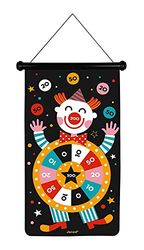 Janod - Circus Theme Magnetic Dart Game - Recto/Verso - Skill Game - Learning Agility and Concentration - 6 Darts - from 4 Years Old, J02074