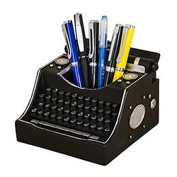 Amoysanli Pot à crayons décoratif rétro en résine pour machine à écrire Noir