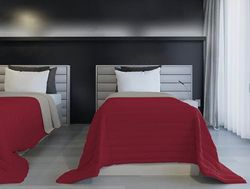 Italian Bed Linen BICOLOR SAIA, Bordeaux/ljusgrå 170 x 270 cm