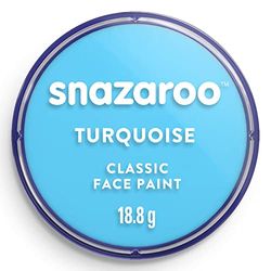 Snazaroo 1118488 Kinderschmink, huidvriendelijke hypoallergene gezichtsmake-up op waterbasis, vrij van parabenen - 18ml Doosje, Turquoise