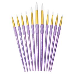 Royal and Langnickel Crafter's Choice Round Taklon Variety Brush Set - White (Pack of 11)