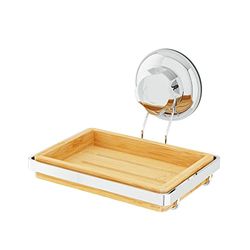 Compactor BESTLOCK SPA Suporte de sabão, tamanho S, bambu e aço cromado, natural