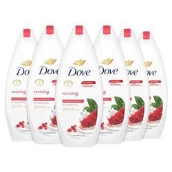 Dove Doccia Reviving al Melograno e Ibisco, Bagnodoccia Idratante, Formula Delicata sul Microbioma della Pelle, al 92%* Biodegradabile, Bagnodoccia Uomo e Donna, 12 Pezzi da 250 ml