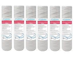 Filtri Acqua Italia Cartucho de filtro de hilo enrollado de 10 pulgadas Micron 1 polipropileno sedimentos juego de 6 unidades