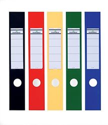 Durable Ordofix Self-Adhesive Spine Labels | Ideal for Lever Arch Files and Folders | Assorted Colours | Pack of 10 | 60 mm Width