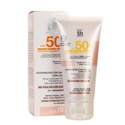 Thader Th Pharma Fotoprotector Facial con Color resistente al agua y no pica en los ojos, F.P.S 50+, 50 ml (Color 10)
