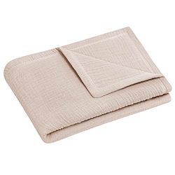 Julius Zöllner Plaid Taille 70/100 | Fabriqué en Allemagne | 100% Mousseline de Coton | Oeko-TEX® Standard 100 | Sable