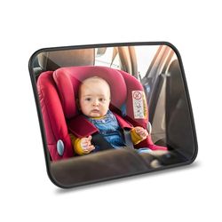 AiQInu Car Mirror Baby Rear View, Baby Car Mirror for Back Seat, 100Percent Shatterproof Car Baby Mirror, Adjustable Straps, Essentials for Newborn and Baby Safety