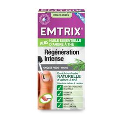 EMTRIX - Régénération Intense - Soins Ongles Pieds/Mains Abimés - Formule Brevetée à Base de Tea Tree - Réduit La Décoloration - Hydrate, Nourrit et Améliore L'Apparence des Ongles - 10 ml