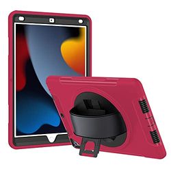 Fodral för iPad 10.2 2019/2020/2021 Heavy Duty 360° vridbart stötsäkert helkropps-handhållet skyddsfodral med integrerat stativ