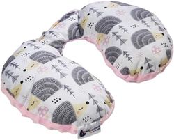 Medi Partners Cuscini da Viaggio Bambini Cuscino per Collo Seggiolino Auto - 100% Cotone Minky Bambino Poggiatesta Cervicale Testa Neonato Aereo Pillow (Ricci con Minky rosa chiaro)