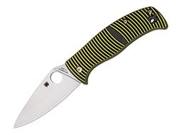 Spyderco Carribean Leaf Taschenmesser Grün, Klingenlänge: 9, 4 cm, 01SP240 Navaja, Unisex Adulto, Amarillo, Talla única