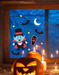 FIESTAS GUIRCA Vampier-geldecoratie (20 x 25 cm), decoratie voor muur, deur en raam, ideaal voor Halloween en horrorfeesten, vampierdecoratie voor feesten, meerkleurig