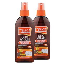 Delice Solaire | Olio Solare Abbronzatura Ultra Bronze, con Olio di Argan, da 150 ml, Confezione da 2 Pezzi