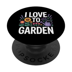 I Love To Garden Regadera Floral Joy PopSockets PopGrip Adhesivo