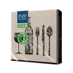 PAW – Pappersservetter 3 lager (33 x 33 cm) I 20 st I perfekta för födelsedagar, fester, bröllop, nattvard, firande I miljövänliga pappersservetter, återvunna middags-set