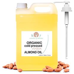 Olio di Mandorle Biologico, Estratto a Freddo, Puro, Naturale. Olio per Massaggi, Capelli e Ciglia, Idratante Corpo (Mani, Unghie), Viso (Anti-Aging), Smagliature in Gravidanza - 5000 ml 5 L