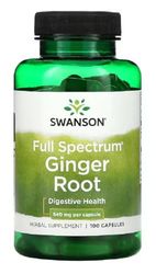Swanson - Full Spectrum® Ginger Root 540 mg | Raíz de Jengibre Cápsulas | Apoyo a la salud digestiva - 100 Cápsulas