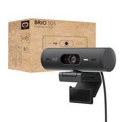 Logitech Brio 505 Webcam Full HD con correzione automatica dell’illuminazione, inquadratura automatica, modalità Mostra, 2 microfoni con riduzione del rumore, Msft Teams, Google Meet, Zoom - Grigio