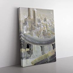 The City Vol.2 By Mikalojus Konstantinas Classic Painting Canvas Wall Art Print Ready to Hang, Framed Picture for Living Room Bedroom Home Office Décor, 60x40 cm (24x16 Inch)