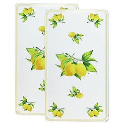 Reston Lloyd Juego de cubierta rectangular decorativa ligera para estufa/quemador, limones frescos y abejas de miel, 11.25 x 19.75 pulgadas