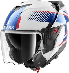 SHARK, Casque Moto Modulable OXO SIKTER White Chrome Blue WUB, XS