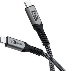goobay USB 4 kabel/USB-C snellaadkabel, 240 watt, 40 Gbits gegevensoverdracht voor 8K HD-display/USB C-oplaadkabel mobiele telefoon/type-C high-speed kabel voor laptops en hub/docking-station/0,5 m,