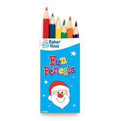 Baker Ross Mini lápices Navideños para colorear (por 6 paquetes) - Artes y manualidades festivas