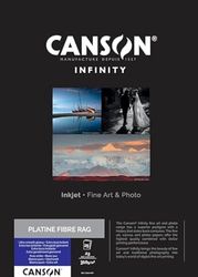 Canson Infinity Platine Fibre Rag, Papéis digitais ''vintage', ultra macio e brilhante, 310 g, folha, A3-29,7 x 42 cm, branco puro, 25 folhas