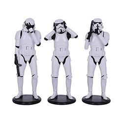 Nemesis Now Oryginalny szturmowiec trzy mądre figurki science fiction, białe, 14 cm