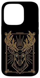Art Deco Evil: Totemic Deer Head Symbol Case for iPhone 14 Pro
