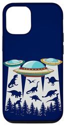 Custodia per iPhone 14 Dinosauri preistorici rapimento alieni astronave Dinos UFO