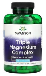 Swanson - Triple Magnesium Complex | Complément de Magnésium de Haute Qualité - 300 Capsules