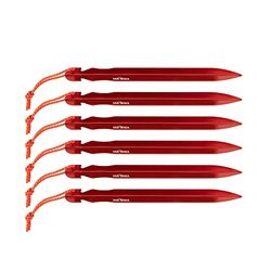 Tatonka Unisex – Tentharing voor volwassenen, 17 cm, 6 haringen, rood, 17 cm