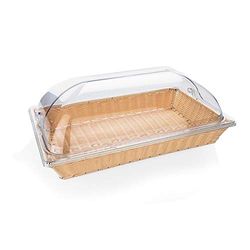 WAS 3140 533 GN 1/3 polypropyleen systeemmanden met eenzijdig scharnierend deksel van polycarbonaat, hoogte 22 cm, lichtbruin