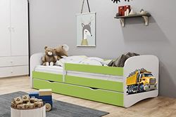 Lit babydreams 2 Vert Camion tiroir et Matelas Inclus 160/80