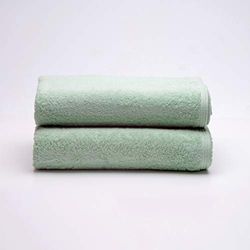 Sancarlos - Ocean, set di 2 asciugamani da lavabo, colore verde chiaro, dimensioni 50 x 100 cm