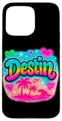 Destin Beach Sunset Palm Trees Retro Ocean Design Case for iPhone 15 Pro Max