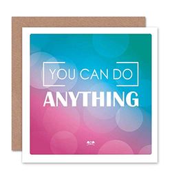 Wee Blue Coo YOU CAN DO ANYTHING PINK BLUE INSPIRATION BLANK GREETINGS BIRTHDAY CARD