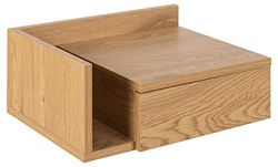 AC Design Furniture Fia - Comodino con cassetto effetto rovere, 1 pezzo, 40 x 16,5 x 32 cm, piccolo comodino da parete per montaggio a parete, senza manico, comodino rustico