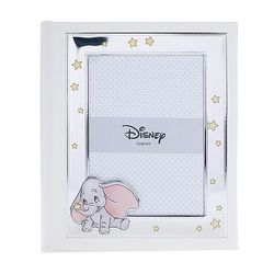 VALENTI & CO. Disney Baby - Dumbo Photo Album with Silver Frame for Baby Christening or Birthday Gift