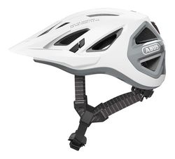 ABUS cityhjälm Urban-I 3.0 ACE – Sportig cykelhjälm med LED-bakljus, förlängd skärm och magnetlås – För män och kvinnor – Vit, storlek L