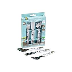 THERMOBABY Coffret 'Mes Premiers Couverts' Set Fourchette Couteau Cuillere roestvrij staal Savane