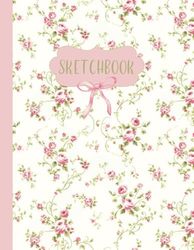 Coquette Sketchbook: Cute Pink Vintage Floral Drawing, Sketching, and Doodling Book for Girls and Teens; 8.5x11"
