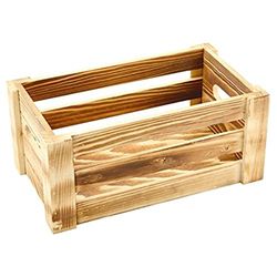 Genware nev-wdc-2716 cassetta in legno, finitura bruciato, 27 cm x 16 cm x 12 cm